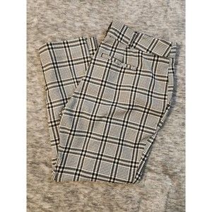 Abercrombie & Fitch sz Medium Plaid Pants pleated front black & white women